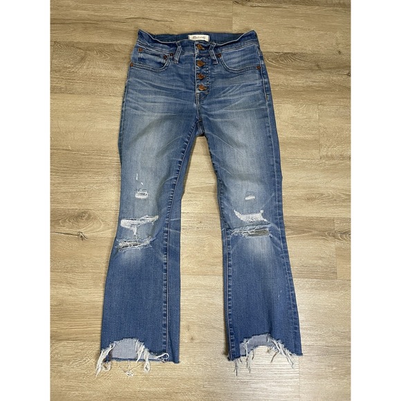 Madewell Jeans Womens Size 24 Cali Demi-Boot Medium Wash Blue Denim Pants - Picture 1 of 8